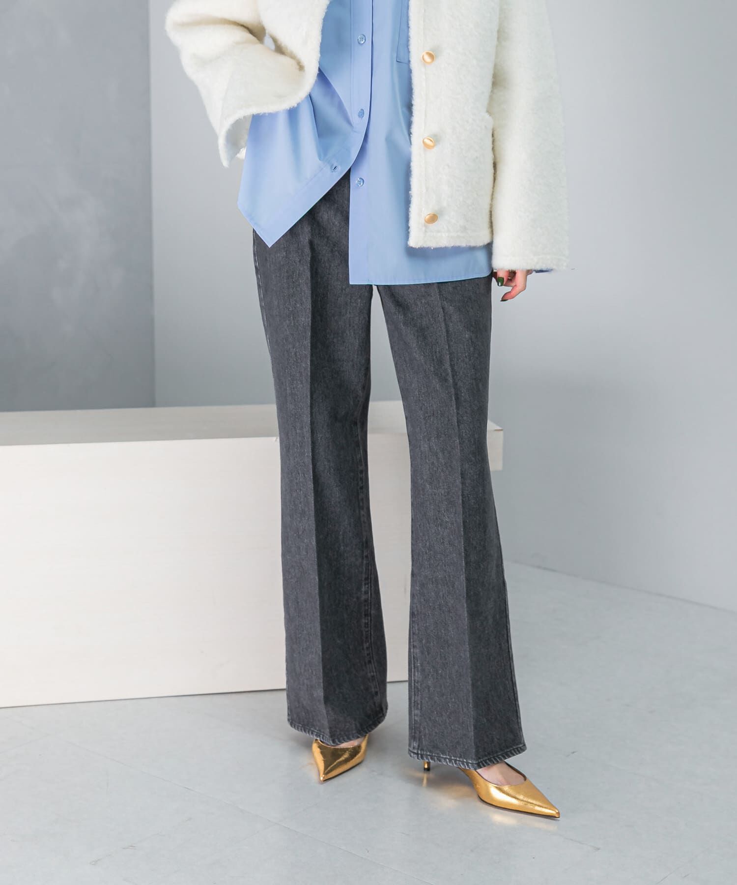 URBAN RESEARCH ROSSO「NEEDBY heritage　ANNIE PANTS」|デニム|ダークグレー