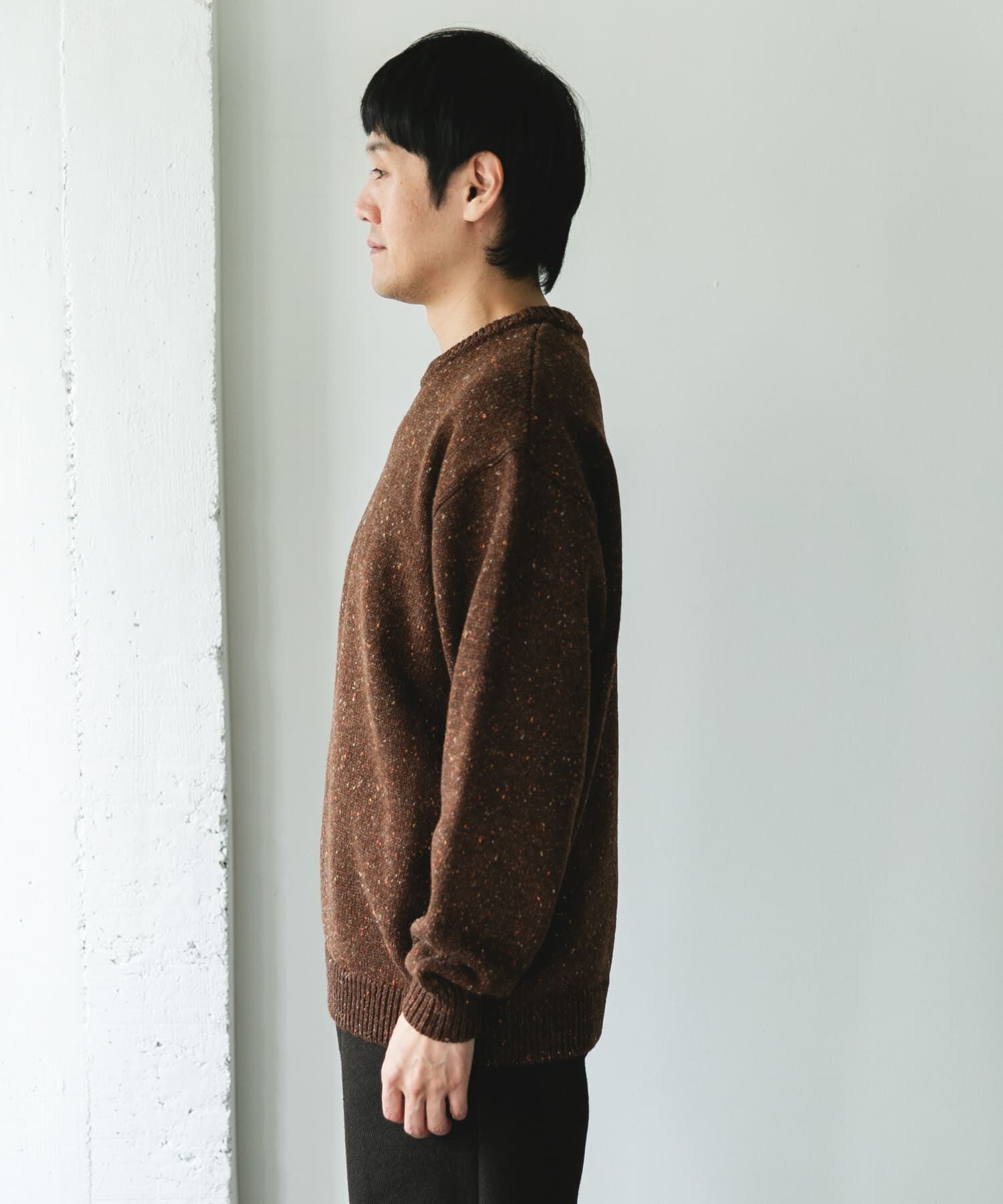 URBAN RESEARCH DOORS「ウールブレンドネップクルーネックニット」|ニット・セーター|