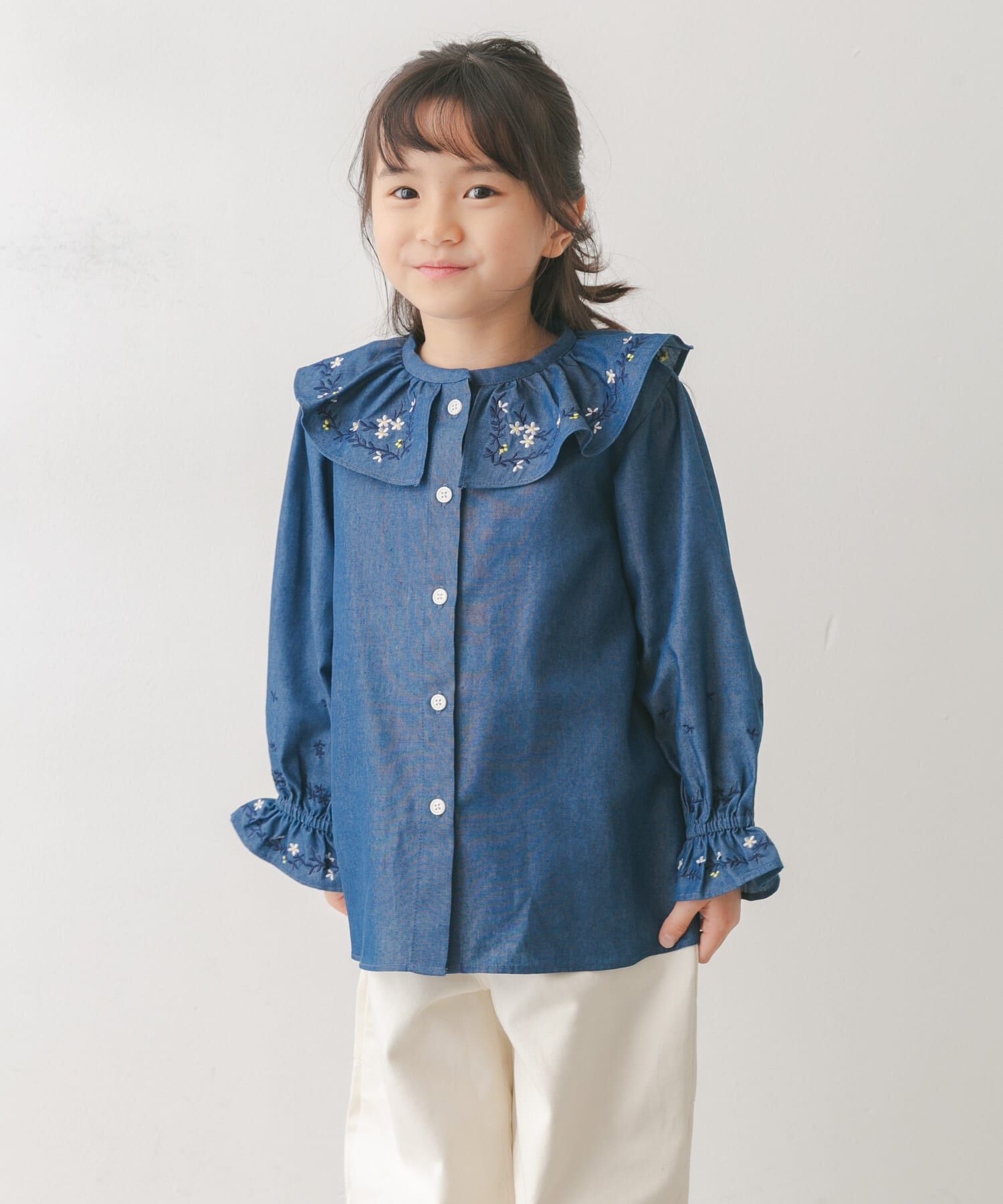 URBAN RESEARCH DOORS「『150サイズあり』フリルカラー刺繍ブラウス(KIDS)」|その他|