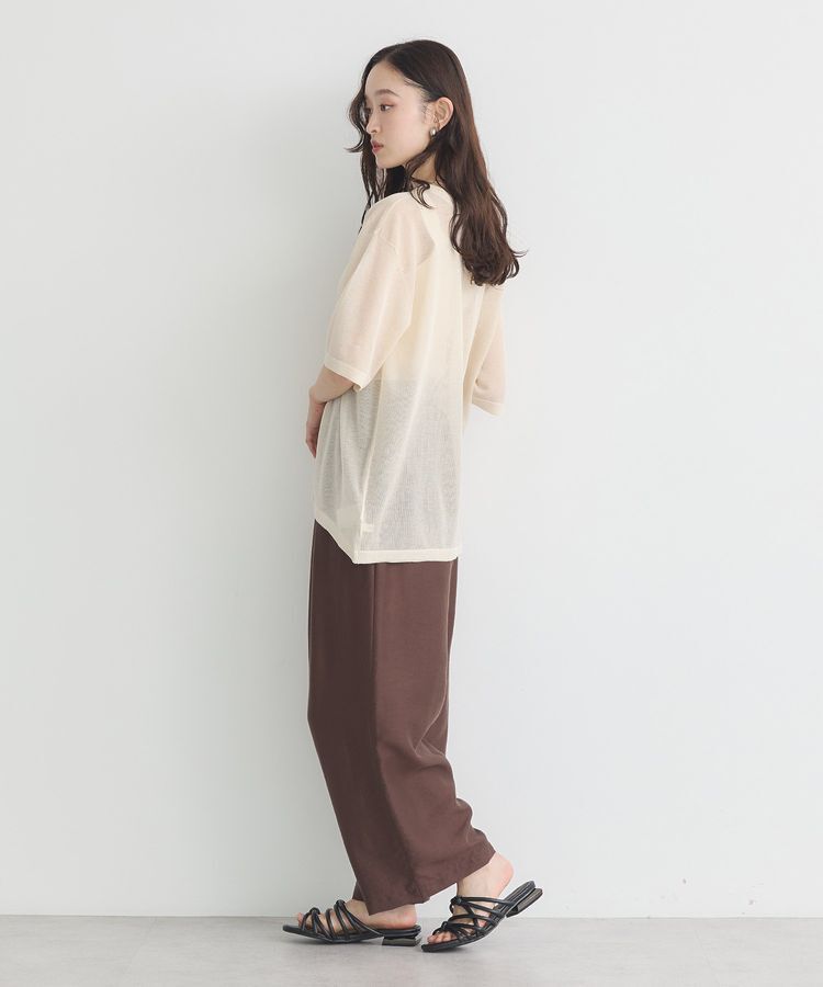 earth music&ecology「【接触冷感】ロゴ刺繍シアープルオーバー」|ニット・セーター|