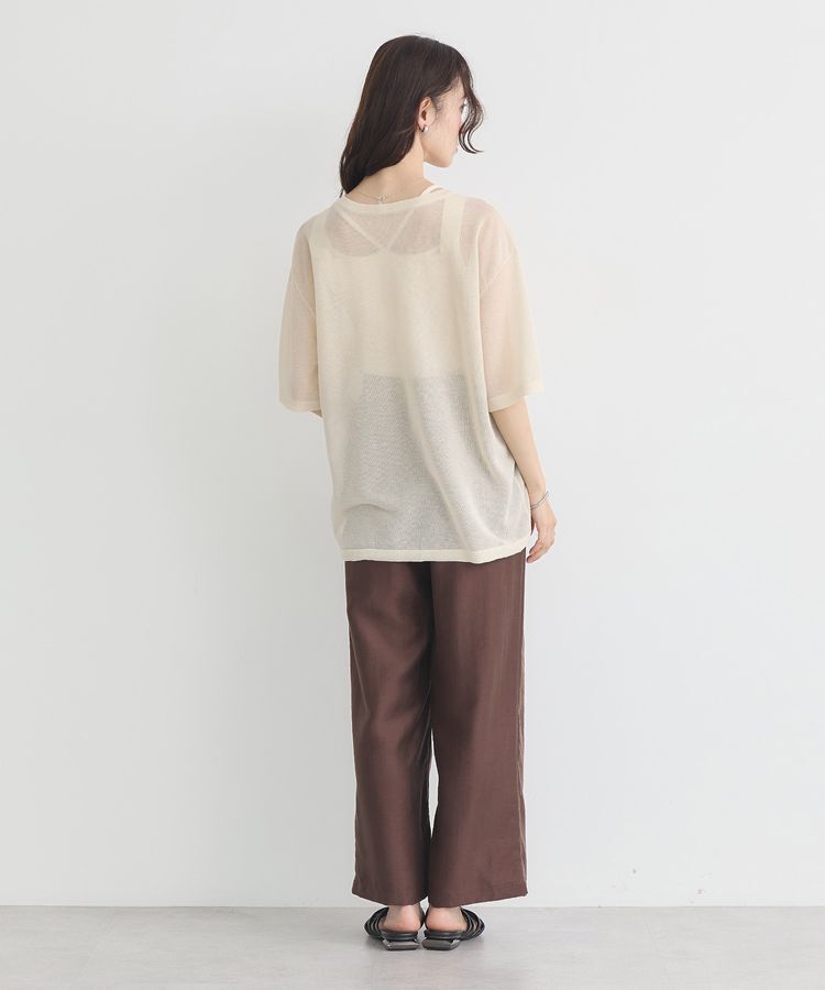 earth music&ecology「【接触冷感】ロゴ刺繍シアープルオーバー」|ニット・セーター|