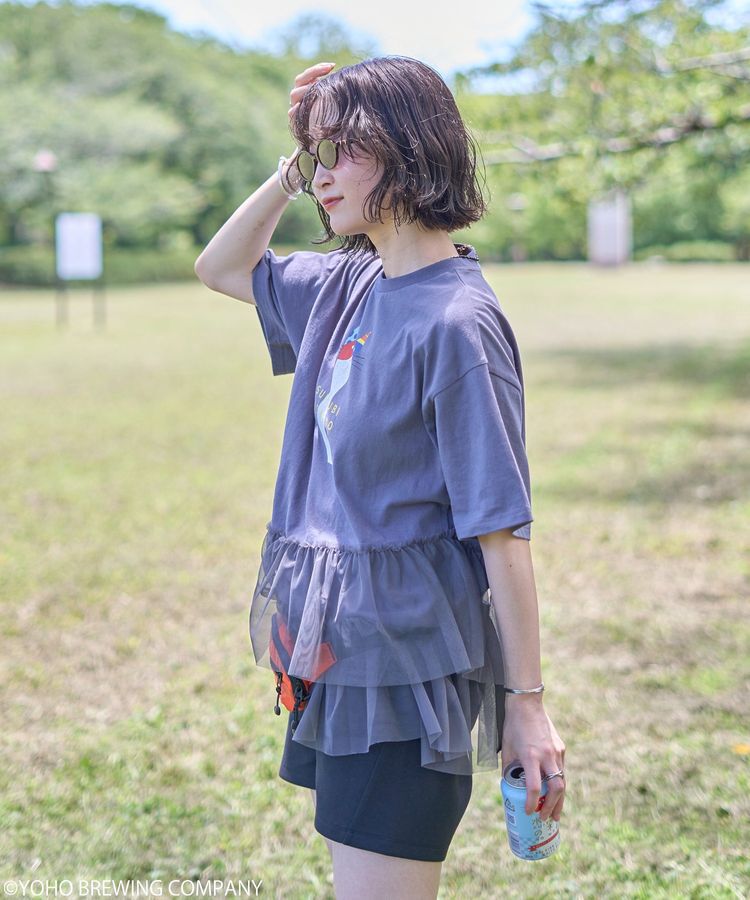 earth music&ecology「emae&times;水曜日のネコ　フリルTee」|Tシャツ・カットソー|