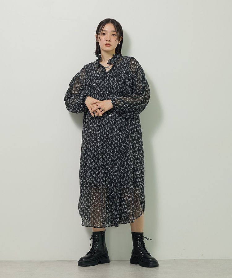 Green Parks「花柄シフォン楊柳ワンピース」|ワンピース|