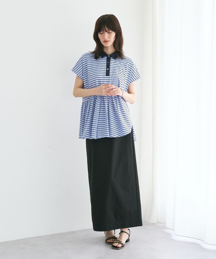 YECCA VECCA「アシメボーダーポロシャツ」|Tシャツ・カットソー|