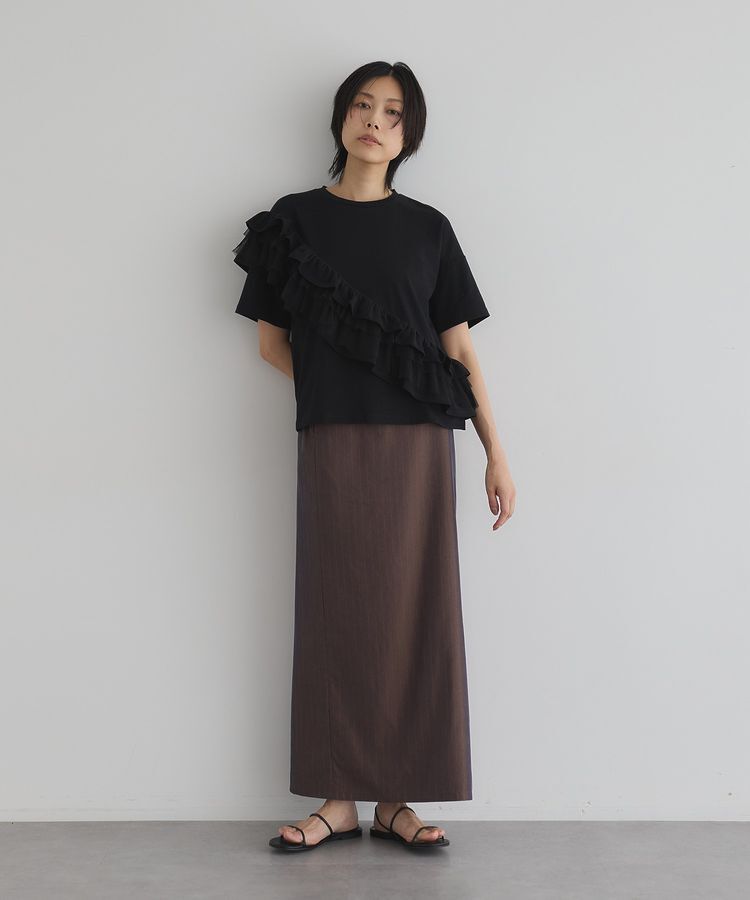 GARAGE OF GOOD CLOTHING「【日本製】ストライプサイドベンツロングスカート」|タイト|