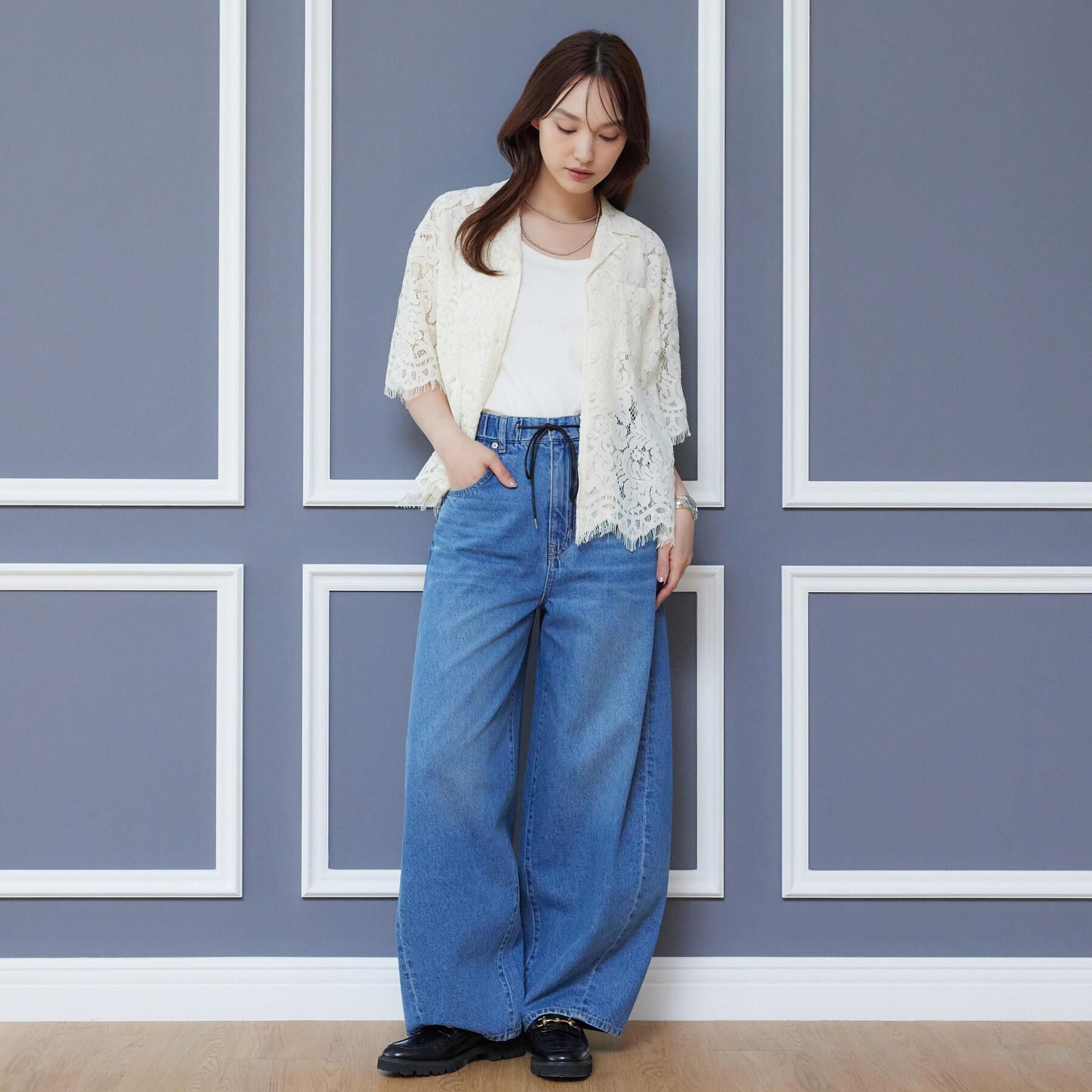 DRESSTERIOR「【ウォッシャブル/羽織りにも便利】シアーコードレースブラウス」|シャツ・ブラウス|