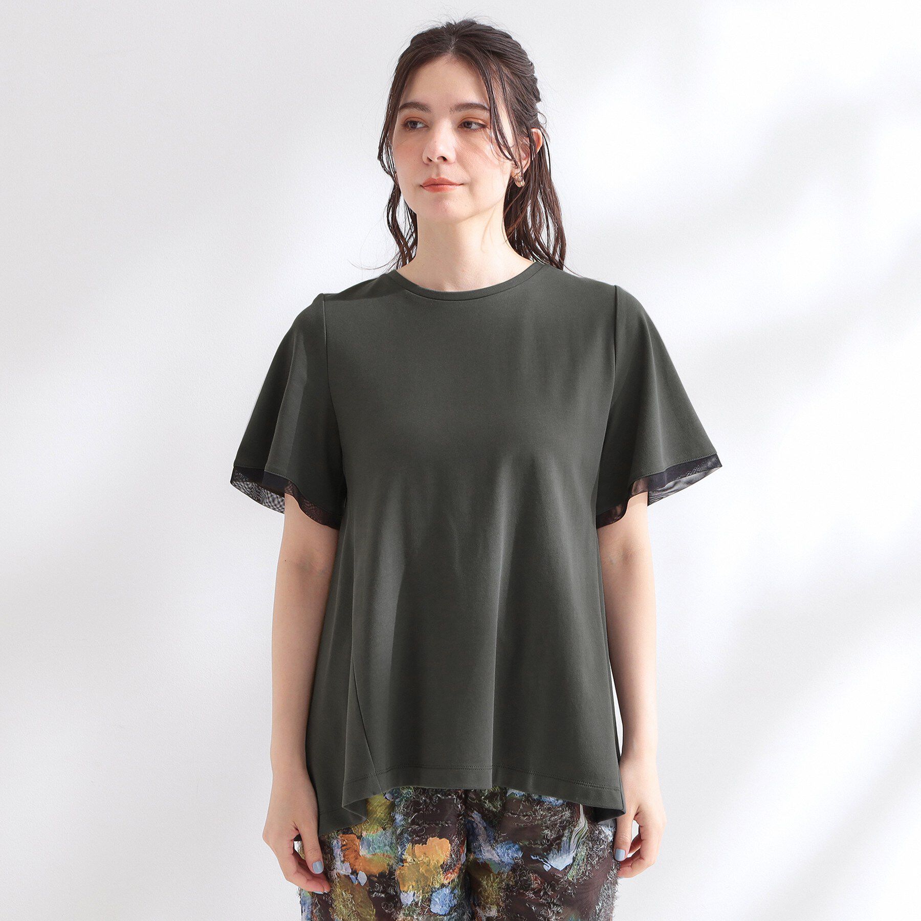 OPAQUE.CLIP「【接触冷感／UV】着る冷感スーパーアイス ペプラムカットソー《洗濯機OK》」|Tシャツ・カットソー|
