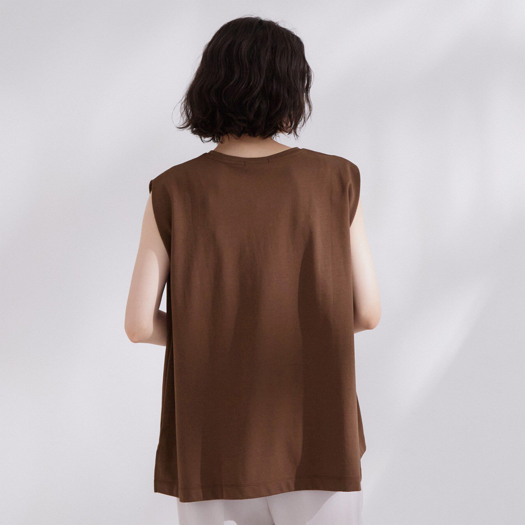 OPAQUE.CLIP「【UV／接触冷感】スーパーアイス ノースリーブカットソー《洗濯機OK》」|Tシャツ・カットソー|