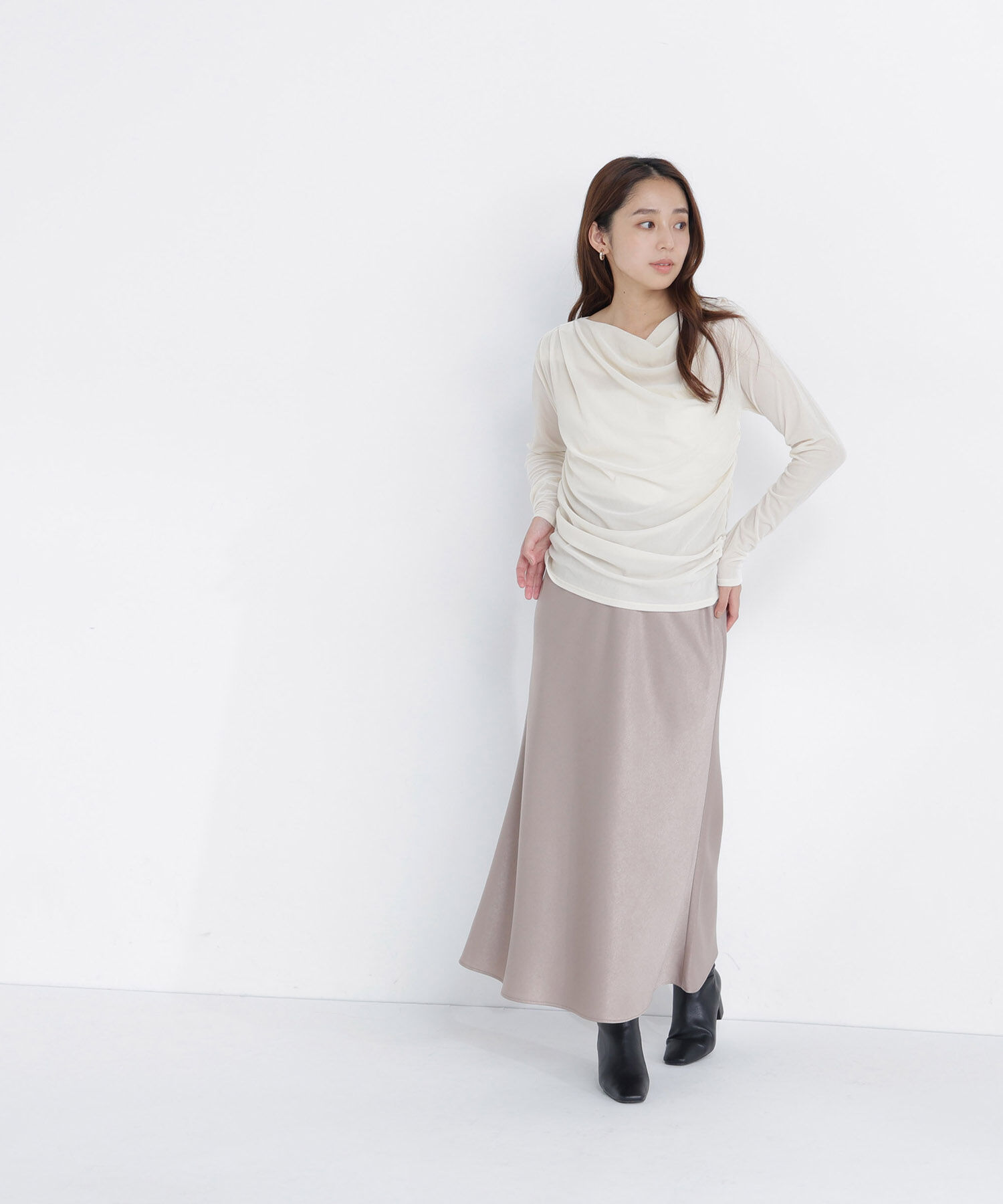  「ベロアドレープカットソー」|Tシャツ・カットソー|