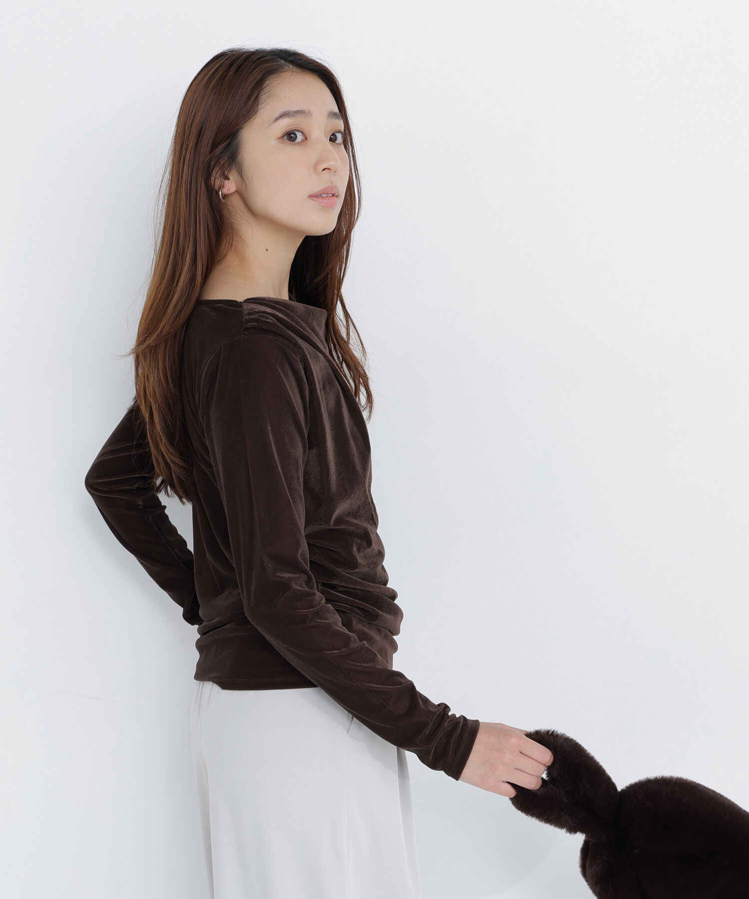  「ベロアドレープカットソー」|Tシャツ・カットソー|