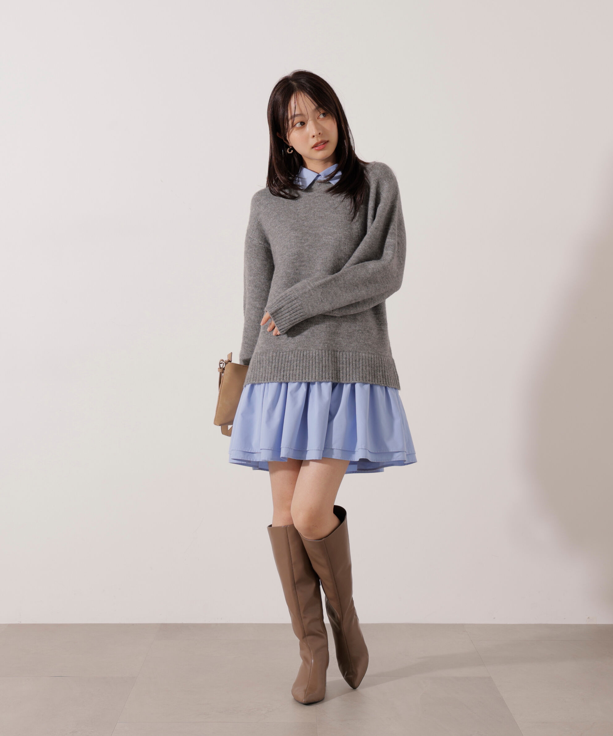 PROPORTION BODY DRESSING「＜加藤栞さん着用＞《EDIT COLOGNE》レイヤードミニワンピース」|ワンピース|
