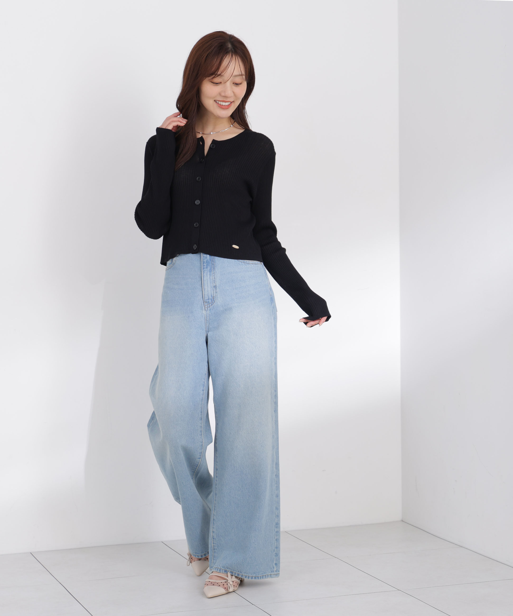 PROPORTION BODY DRESSING「＜a/mie＞リブニットカーディガン」|カーディガン|