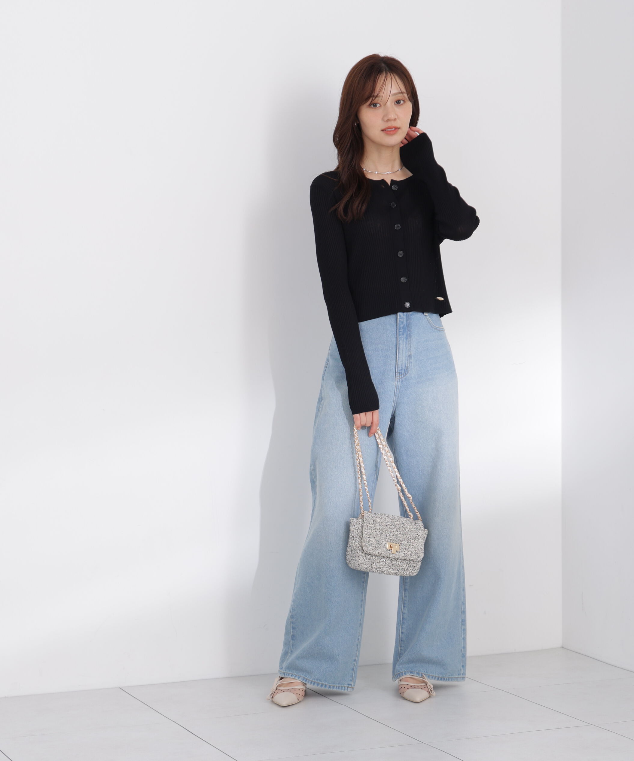 PROPORTION BODY DRESSING「＜a/mie＞リブニットカーディガン」|カーディガン|