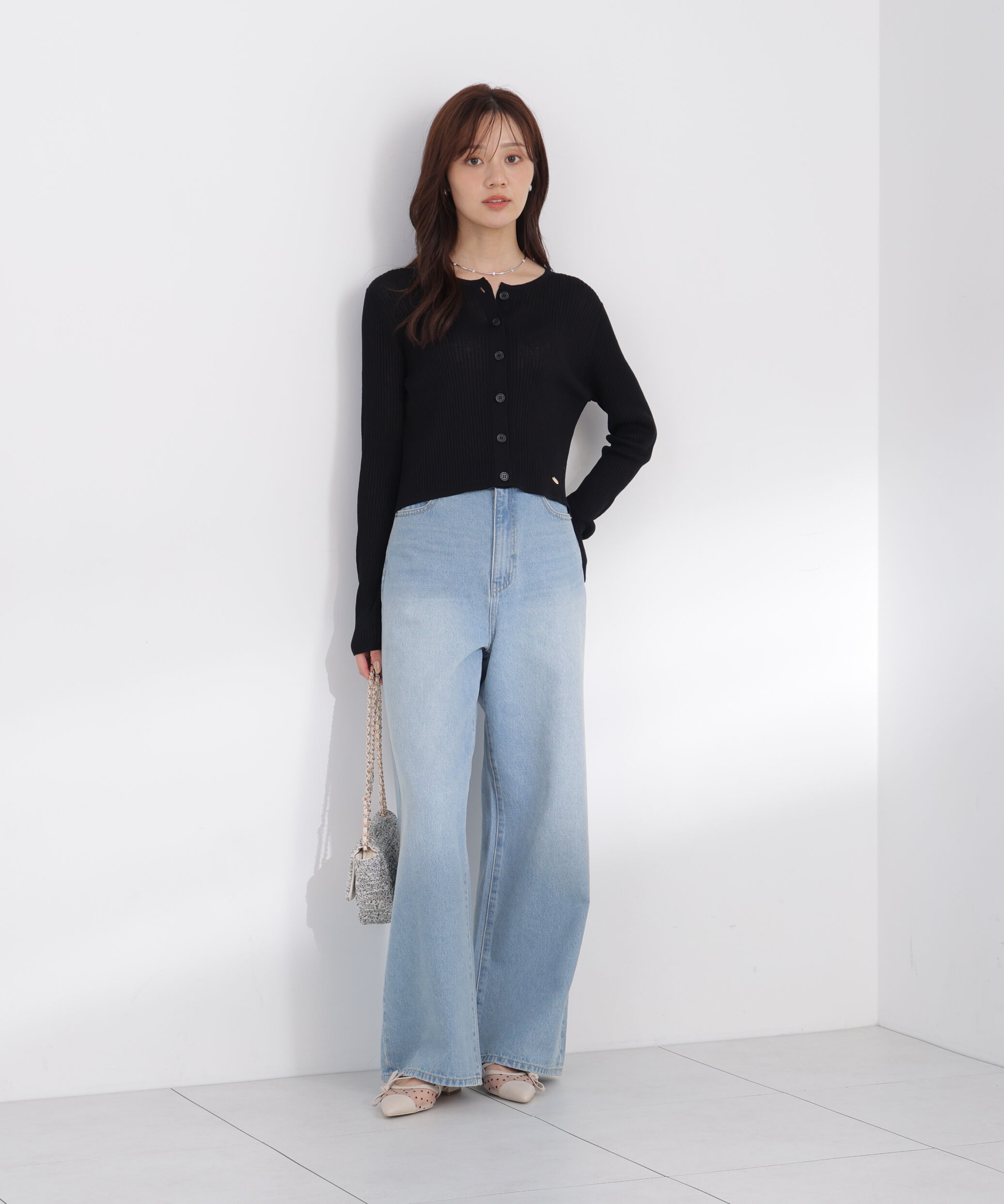 PROPORTION BODY DRESSING「＜a/mie＞リブニットカーディガン」|カーディガン|