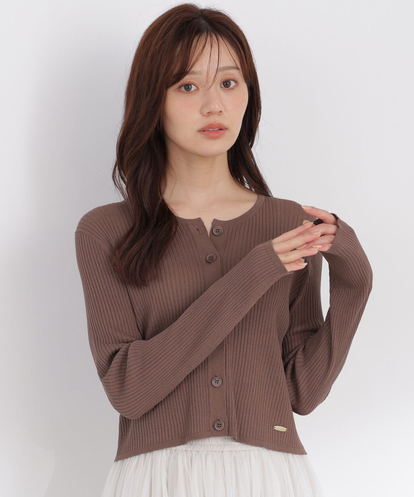 PROPORTION BODY DRESSING「＜a/mie＞リブニットカーディガン」|カーディガン|ブラウン