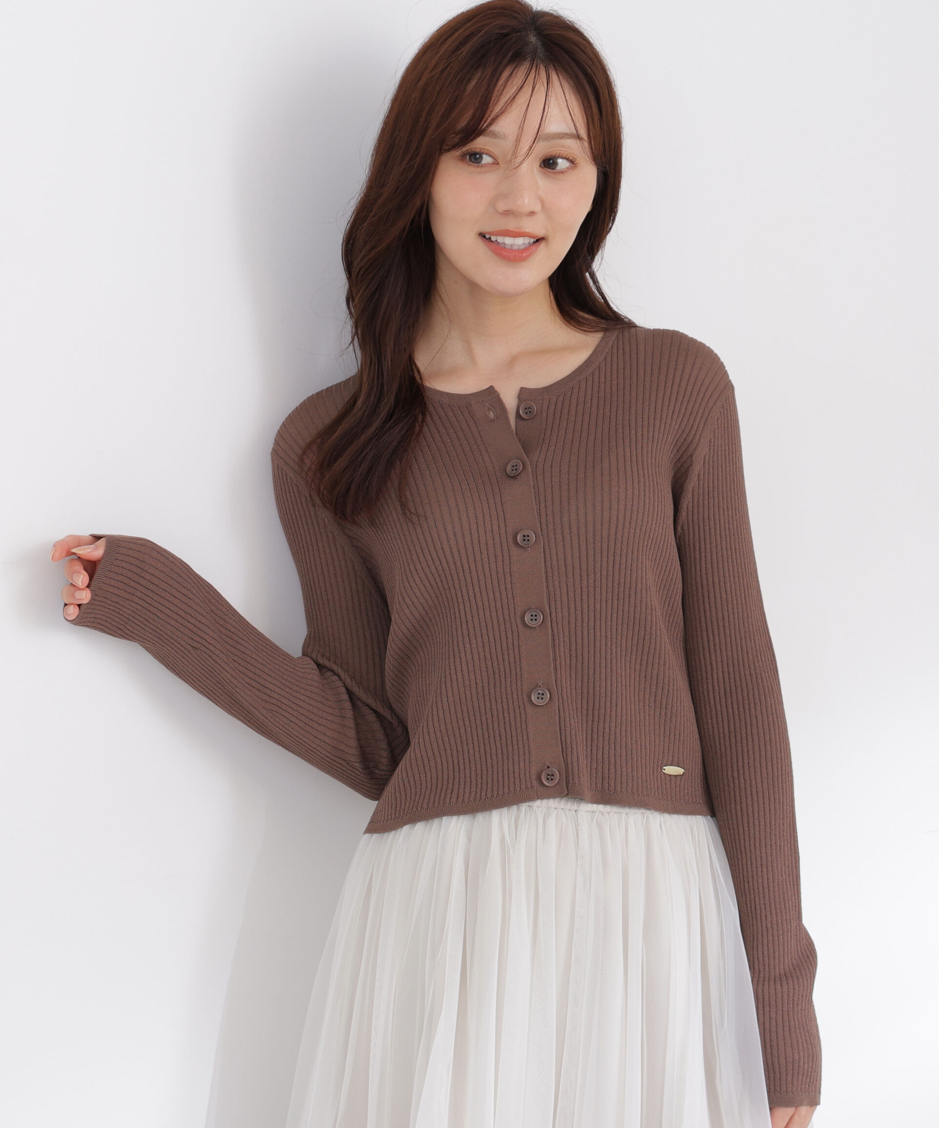 PROPORTION BODY DRESSING「＜a/mie＞リブニットカーディガン」|カーディガン|