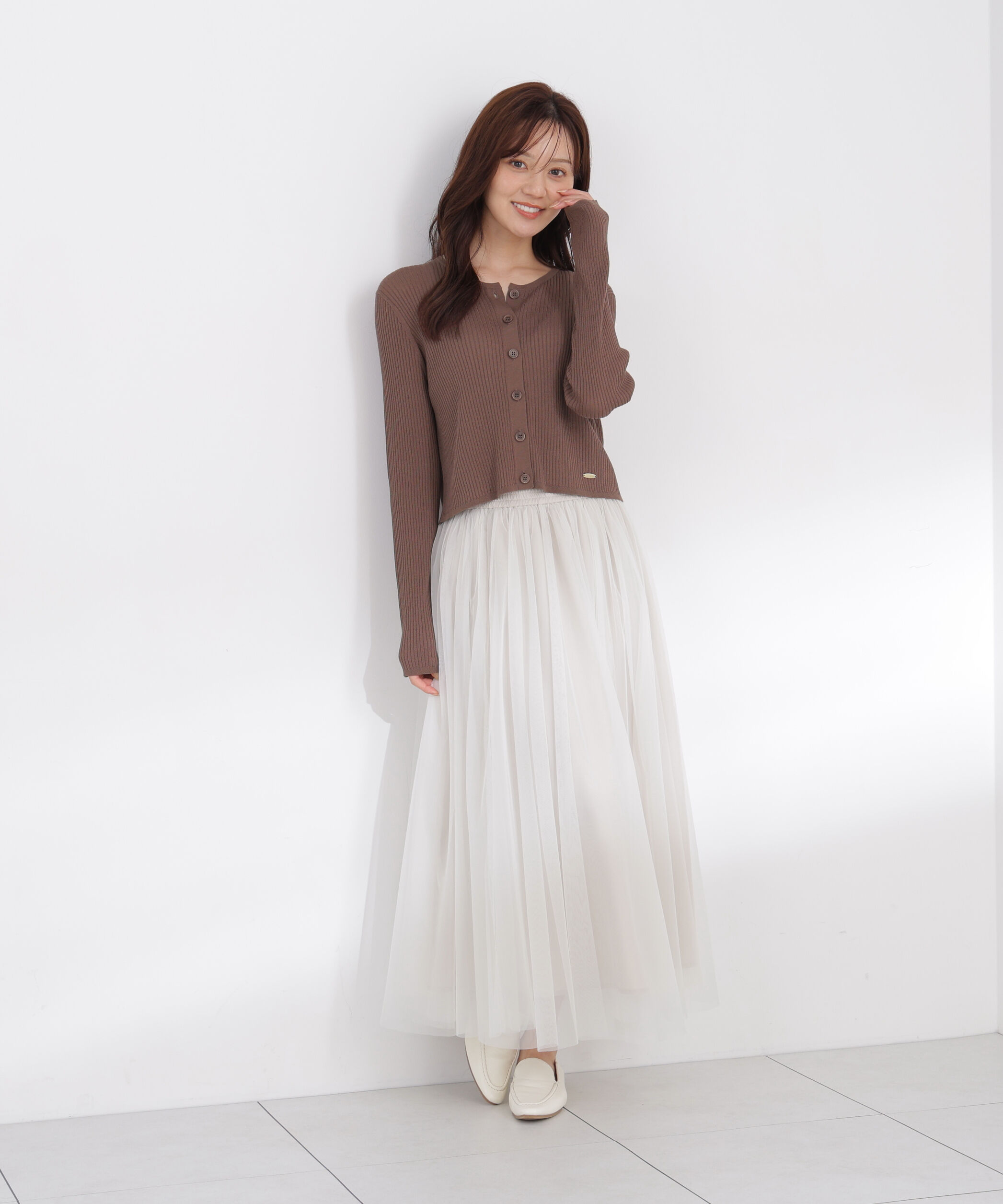 PROPORTION BODY DRESSING「＜a/mie＞リブニットカーディガン」|カーディガン|