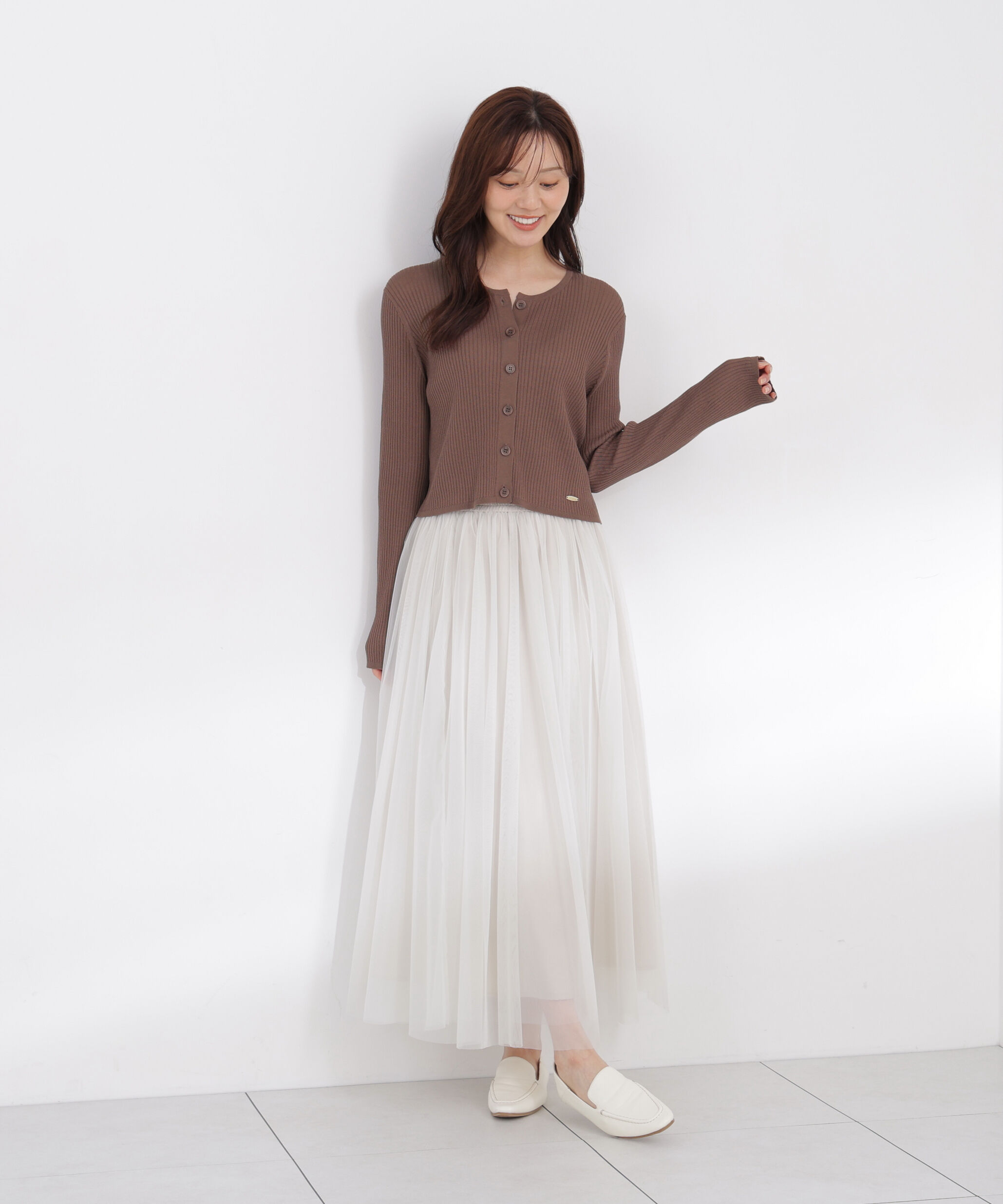 PROPORTION BODY DRESSING「＜a/mie＞リブニットカーディガン」|カーディガン|