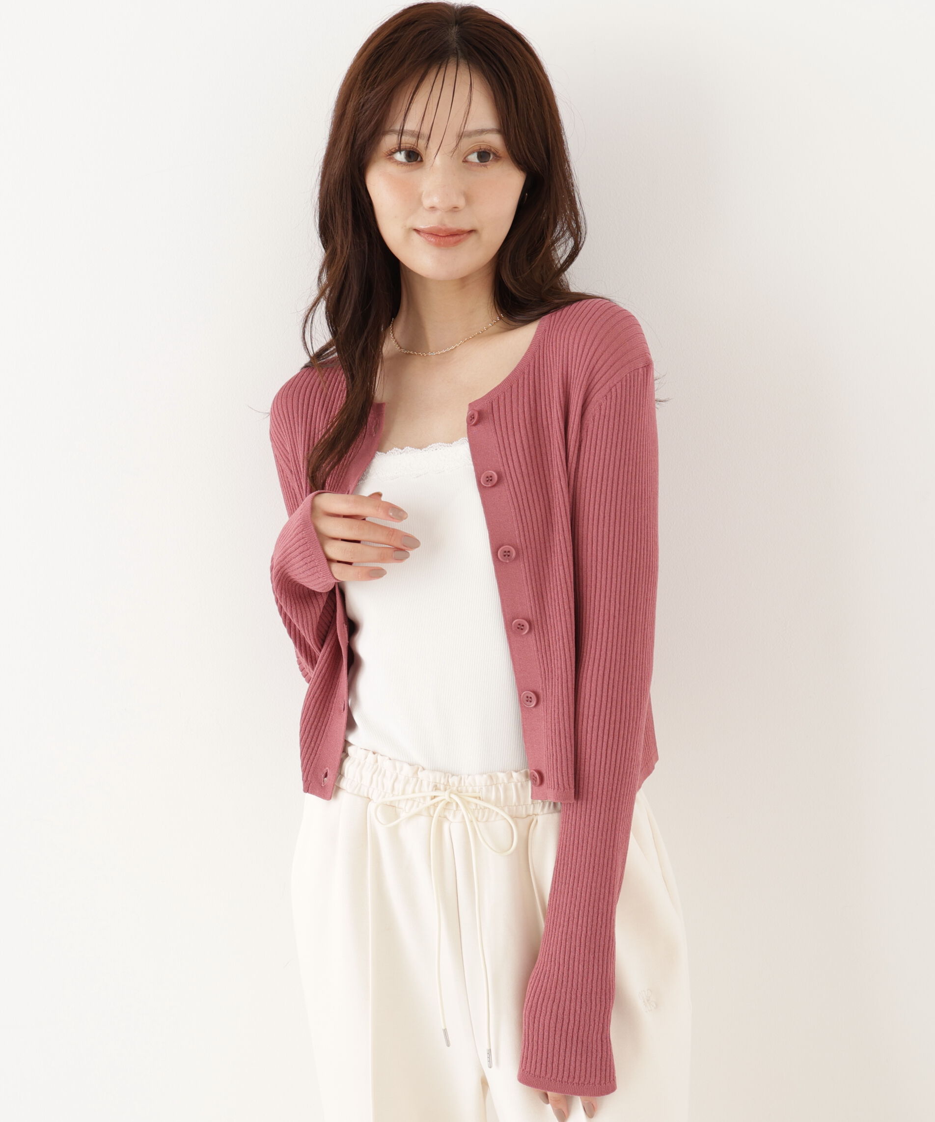 PROPORTION BODY DRESSING「＜a/mie＞リブニットカーディガン」|カーディガン|