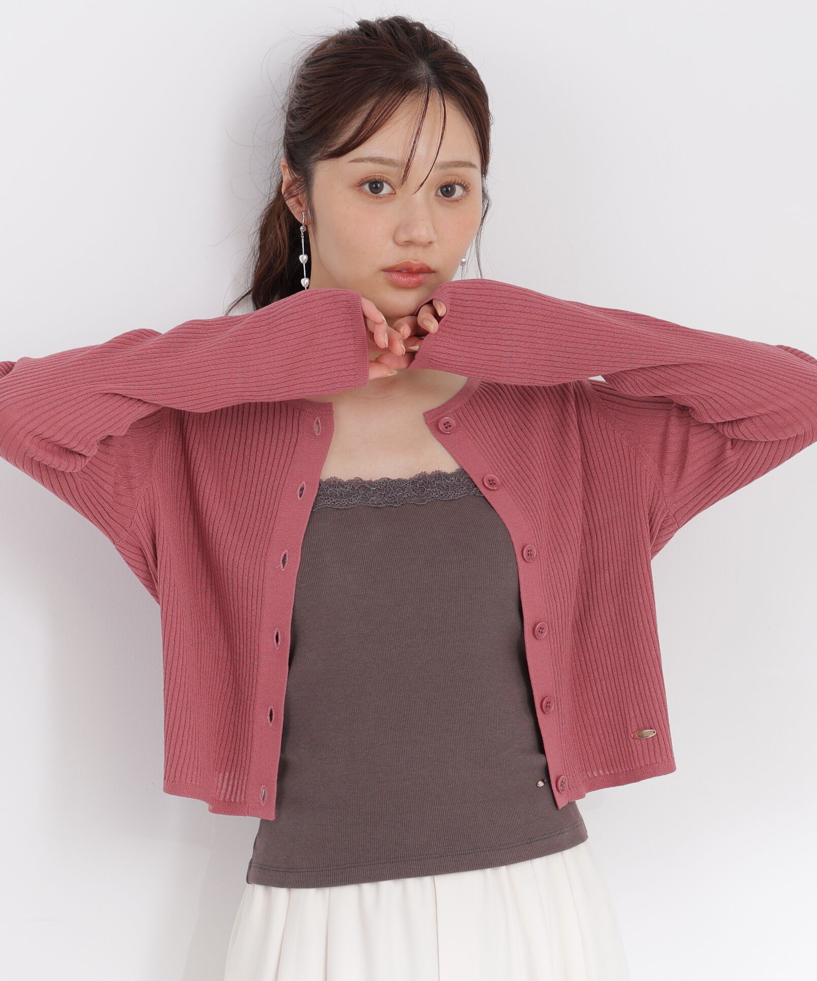PROPORTION BODY DRESSING「＜a/mie＞リブニットカーディガン」|カーディガン|