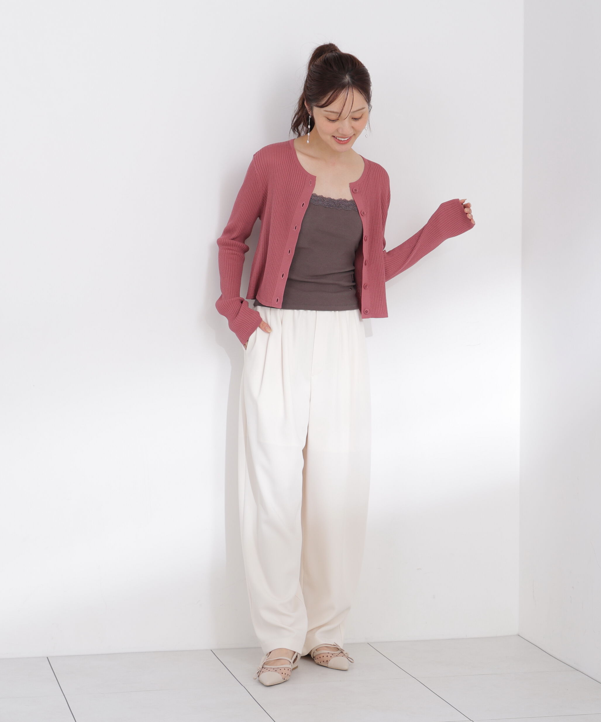 PROPORTION BODY DRESSING「＜a/mie＞リブニットカーディガン」|カーディガン|