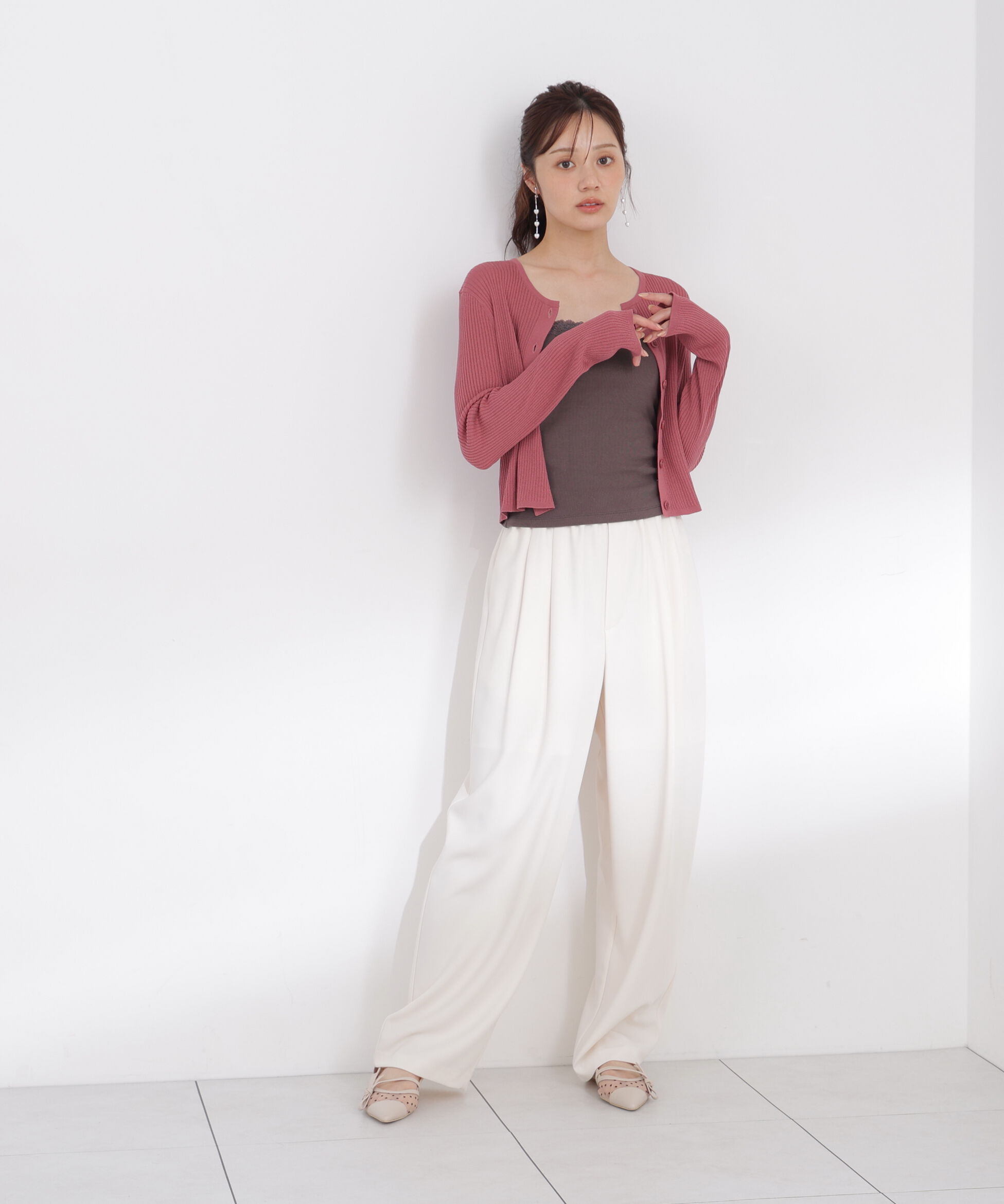 PROPORTION BODY DRESSING「＜a/mie＞リブニットカーディガン」|カーディガン|