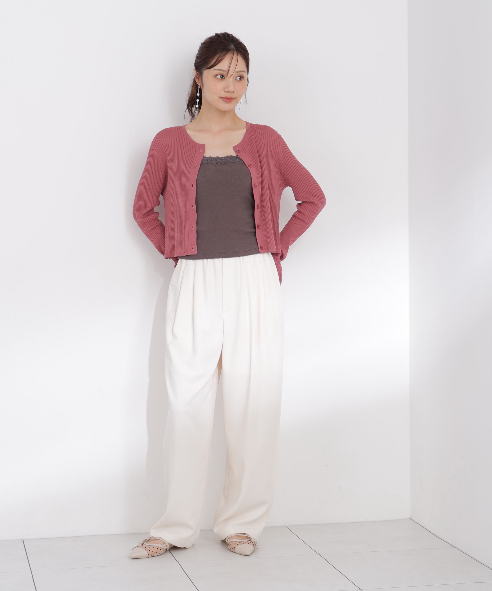 PROPORTION BODY DRESSING「＜a/mie＞リブニットカーディガン」|カーディガン|