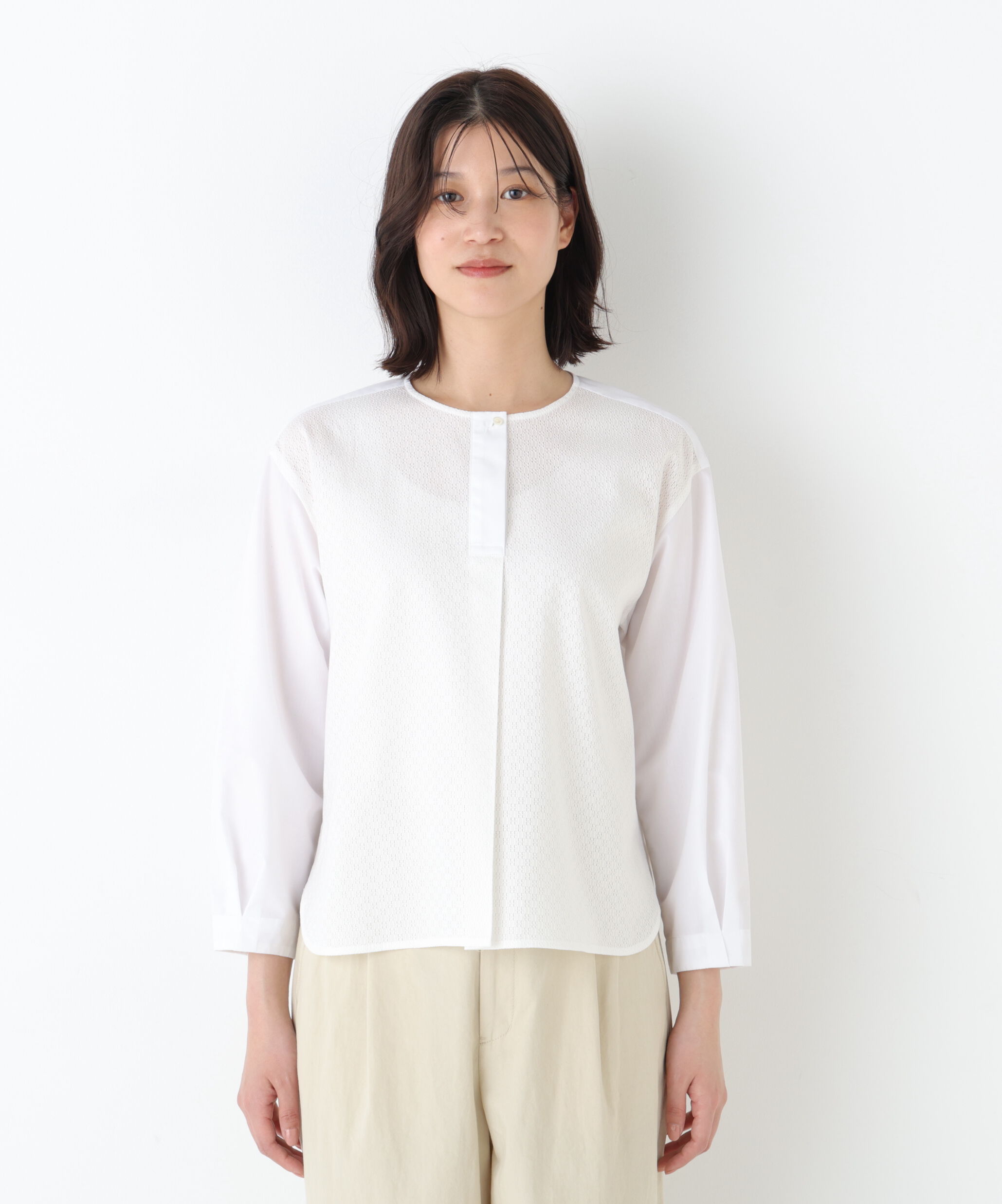  「◆《洗える / Good Price》 カラミレーススキッパーブラウス」|シャツ・ブラウス|