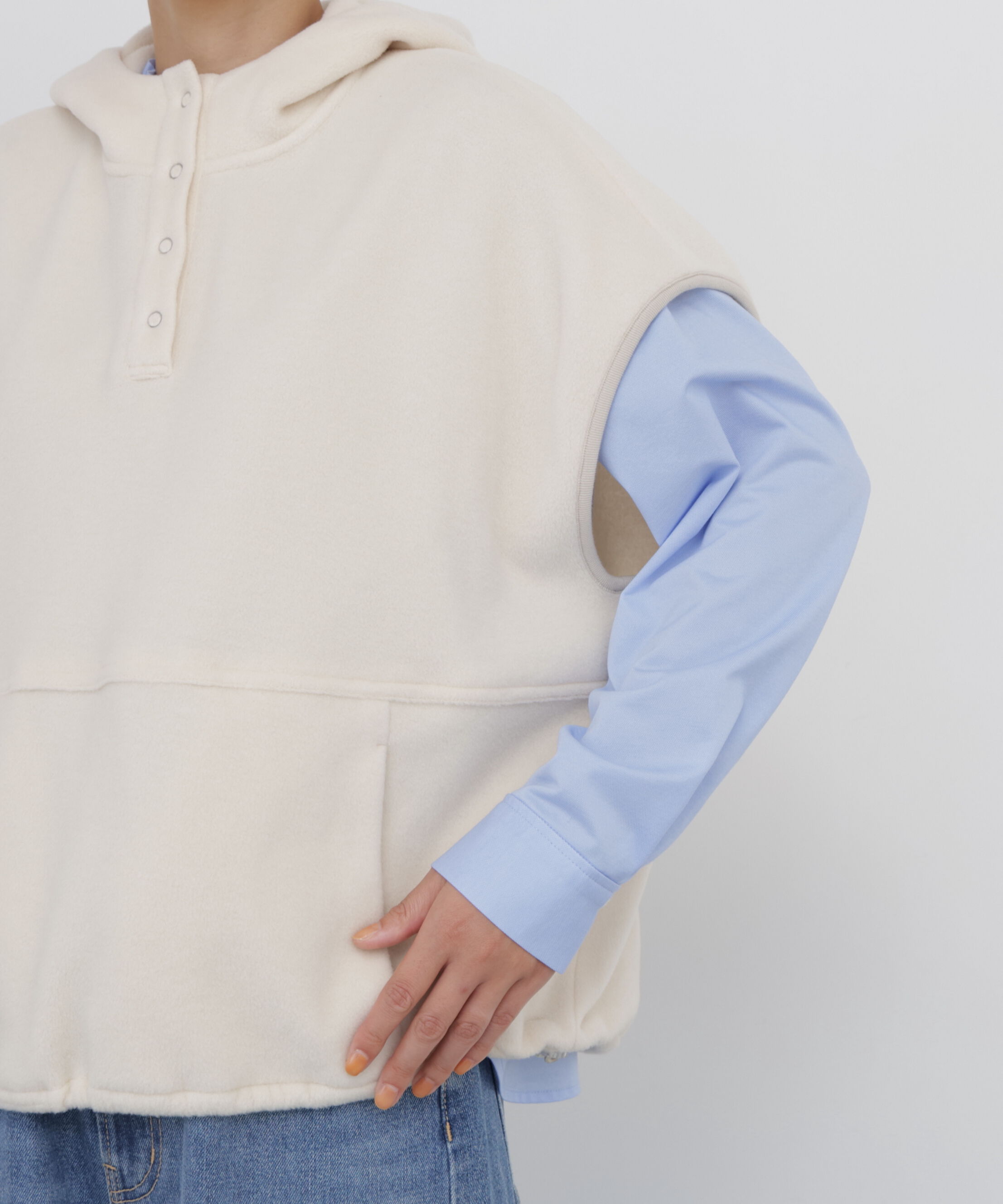  「◆フリースフードベスト」|Tシャツ・カットソー|