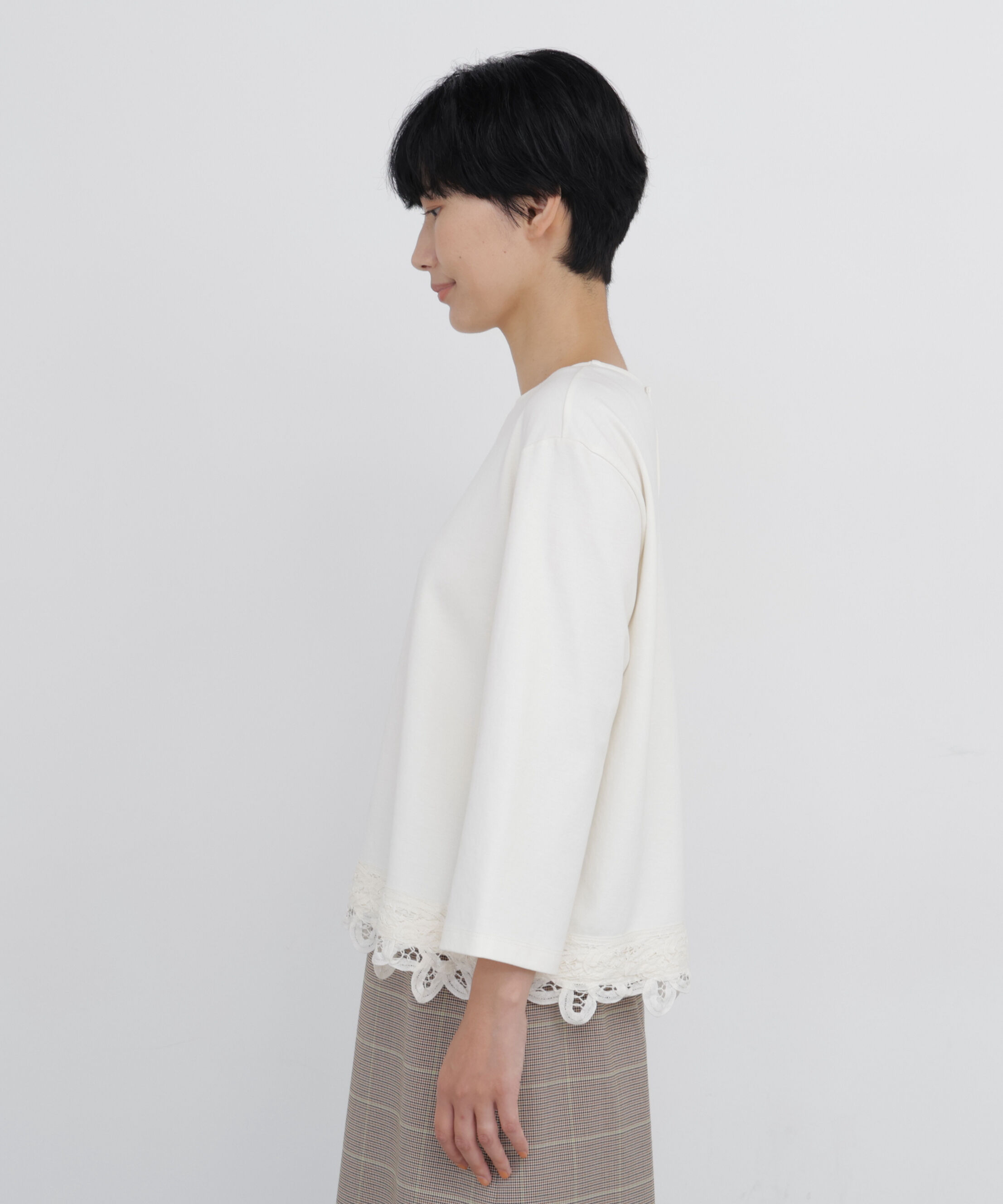  「◆バテンレースヘムカットソープルオーバー」|Tシャツ・カットソー|