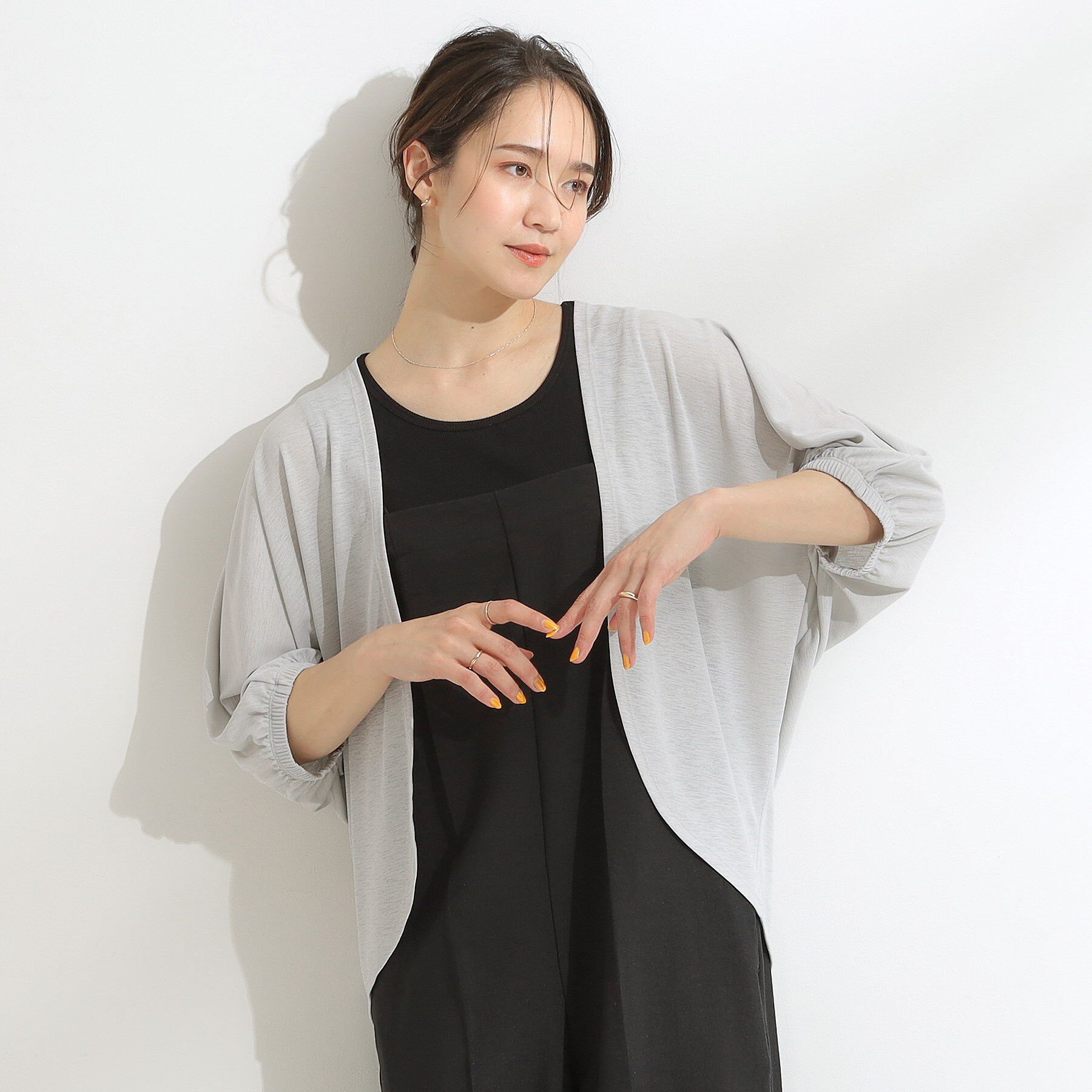 SHOO･LA･RUE「【UV/さらさらタッチ】女性らしさ漂う 5分袖ボレロカーディガン」|カーディガン|
