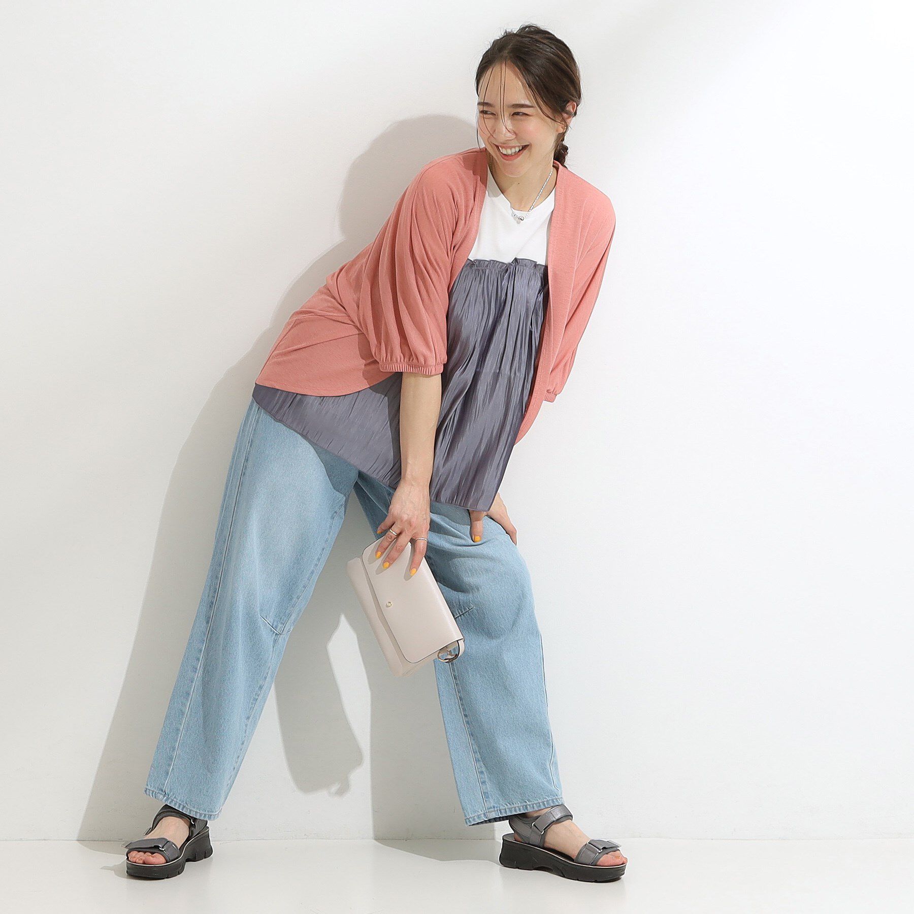 SHOO･LA･RUE「【UV/さらさらタッチ】女性らしさ漂う 5分袖ボレロカーディガン」|カーディガン|