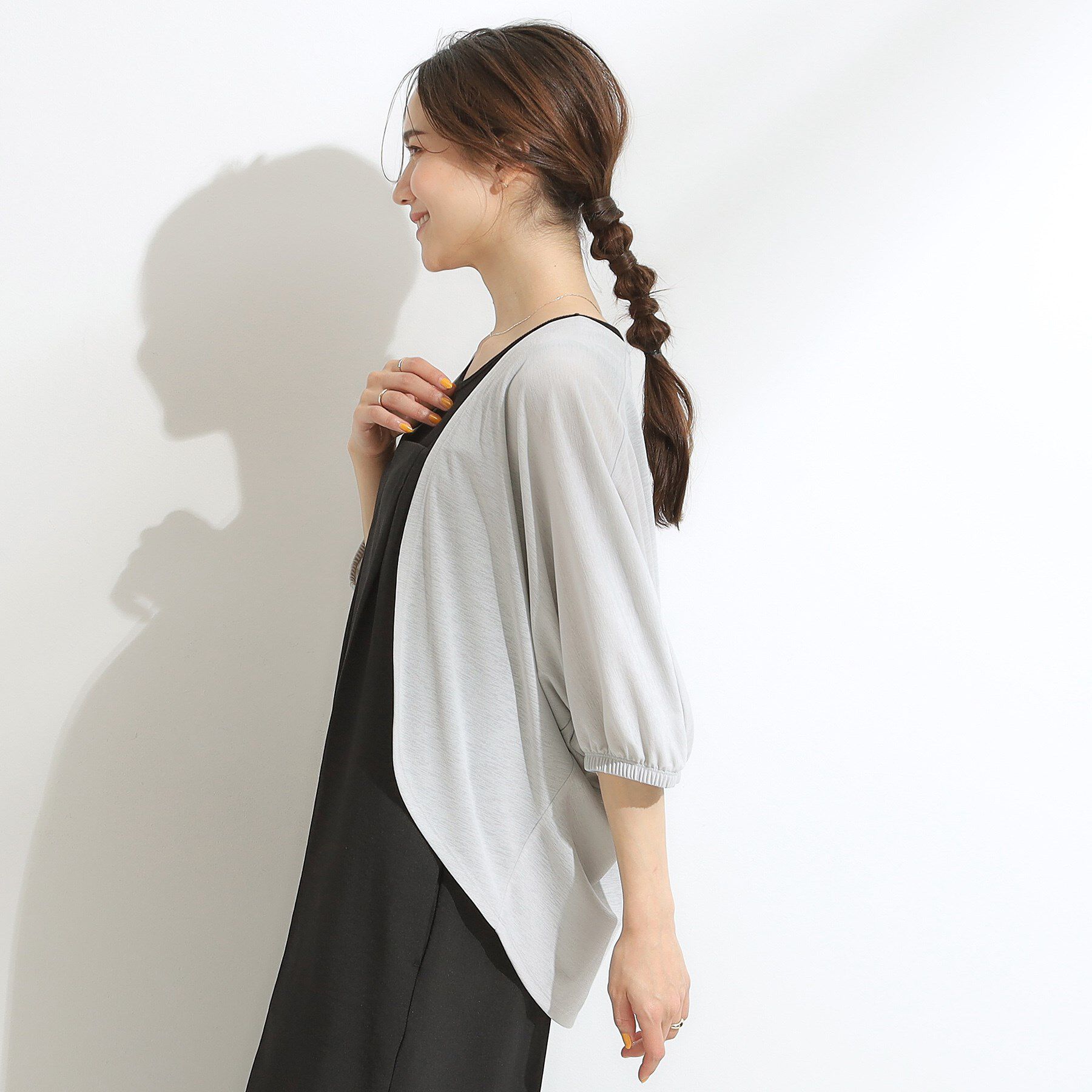 SHOO･LA･RUE「【UV/さらさらタッチ】女性らしさ漂う 5分袖ボレロカーディガン」|カーディガン|