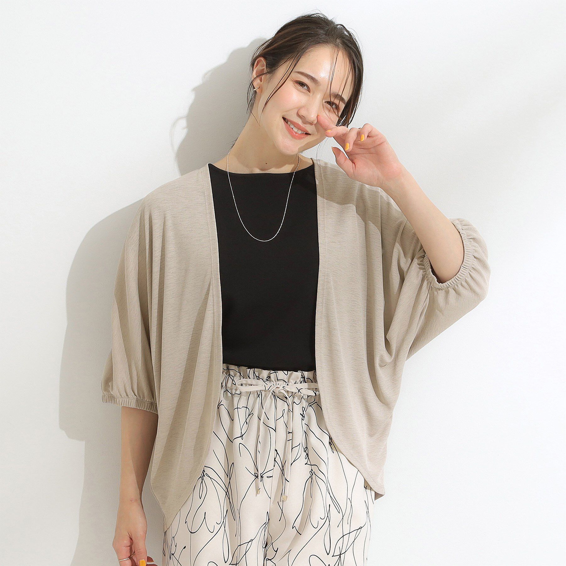 SHOO･LA･RUE「【UV/さらさらタッチ】女性らしさ漂う 5分袖ボレロカーディガン」|カーディガン|