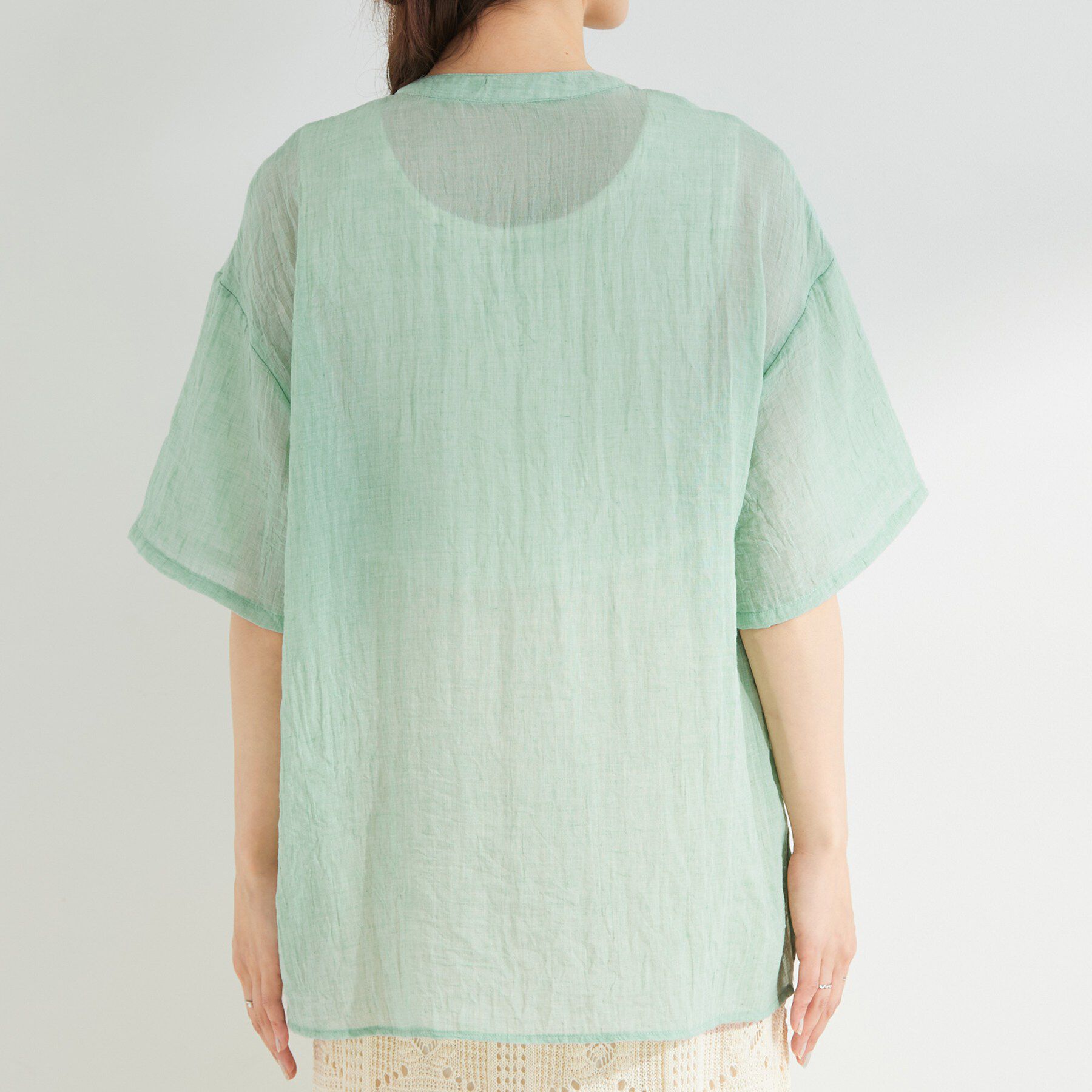 SHOO･LA･RUE「フロントフリル シアーワッシャーブラウス」|シャツ・ブラウス|