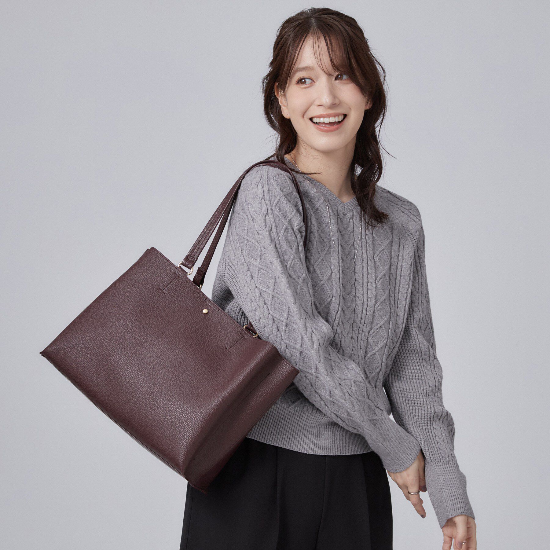 SHOO･LA･RUE「【軽量／A4】ふわっと軽いボックストートバッグ」|トートバッグ|