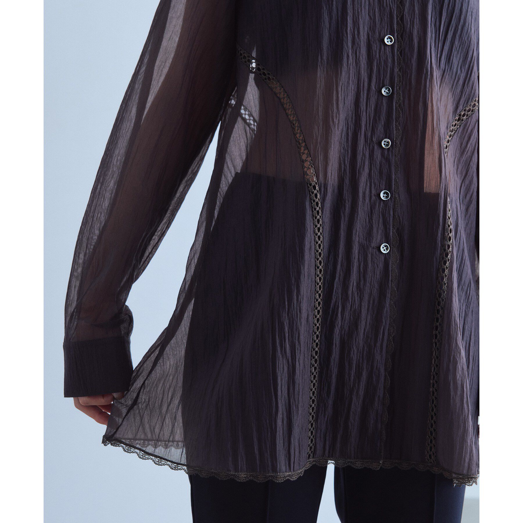CODE A「lace－inset sheer tunic」|シャツ・ブラウス|
