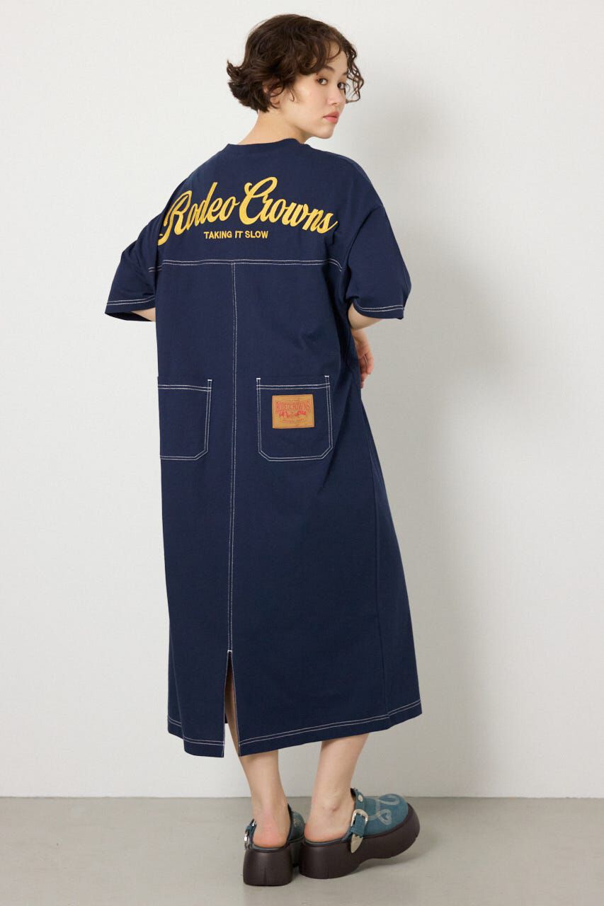 RODEO CROWNS「ハーフスリーブステッチワンピース」|ワンピース|NVY