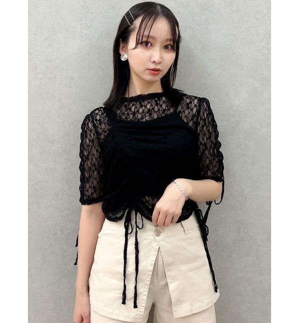 dazzlin「ギャザーリボンレーストップス」|Tシャツ・カットソー|