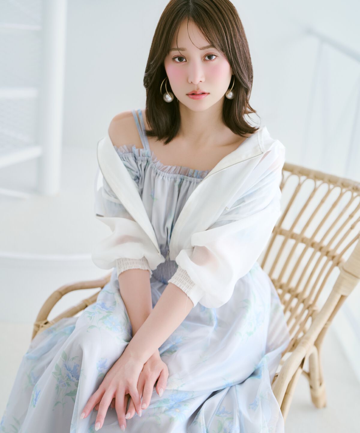 WILLSELECTION「フラワーメッシュオフショルワンピース」|ワンピース|