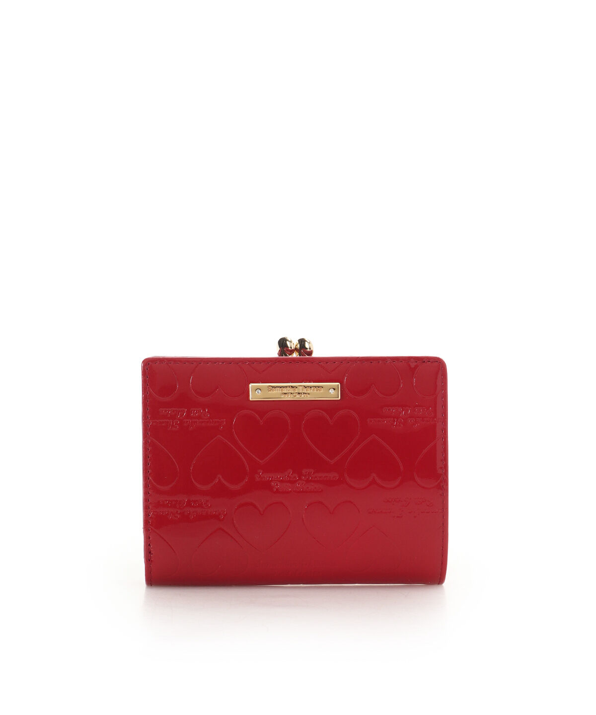 Samantha Thavasa Petit Choice「エナメルハート型押し 口金折財布」|財布|レッド
