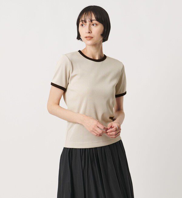 UNITED ARROWS「リブ バイカラーパイピング ショートスリーブ Tシャツ」|Tシャツ・カットソー|