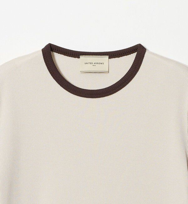 UNITED ARROWS「リブ バイカラーパイピング ショートスリーブ Tシャツ」|Tシャツ・カットソー|