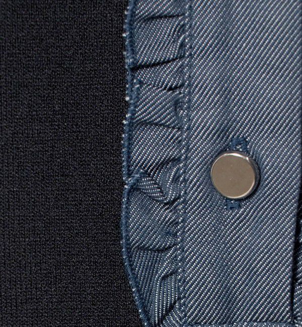 UNITED ARROWS「六分袖 デニムライク ポロニット ‐ウォッシャブル‐」|ニット・セーター|