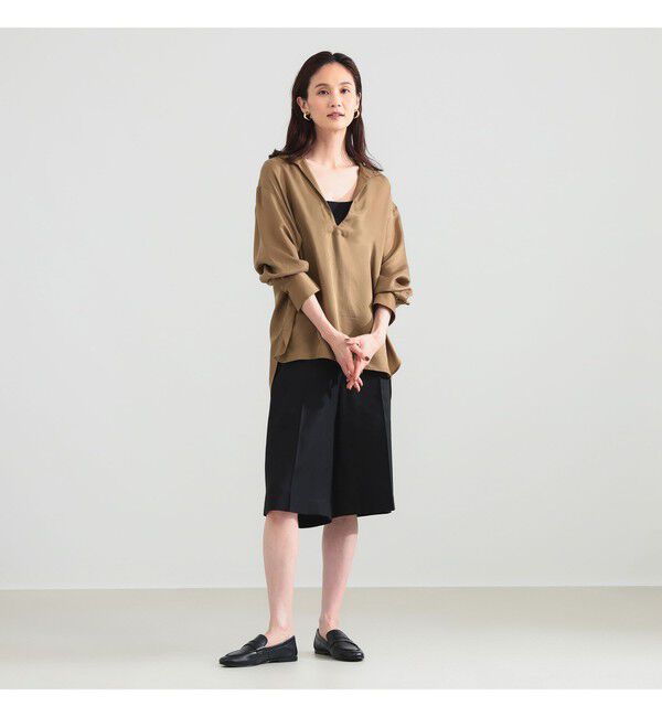 Demi-Luxe BEAMS 「キュプラ Vネック プルオーバーシャツ」|シャツ・ブラウス|