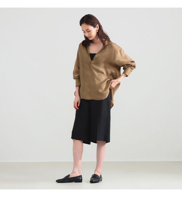Demi-Luxe BEAMS 「キュプラ Vネック プルオーバーシャツ」|シャツ・ブラウス|