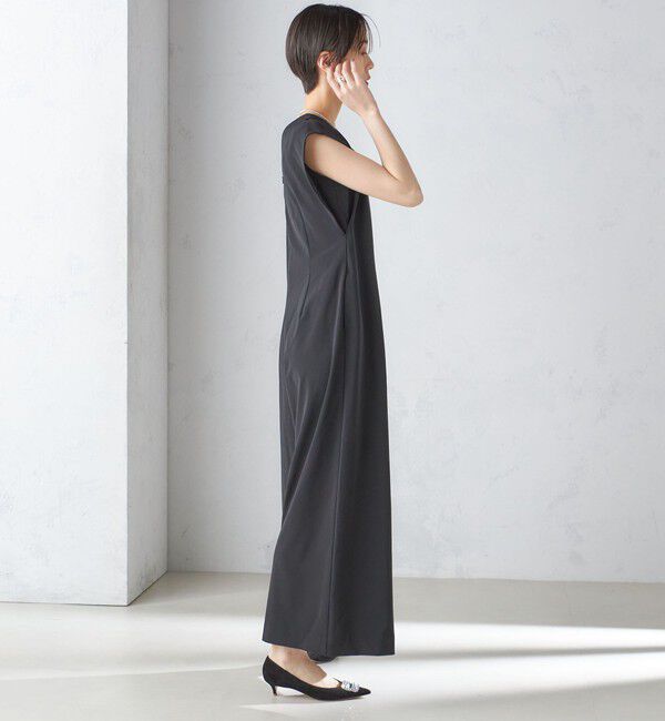 SHIPS for women「little black:Vネック ワイド シルエット オールインワン（セレモニー対応可）」|オールインワン|