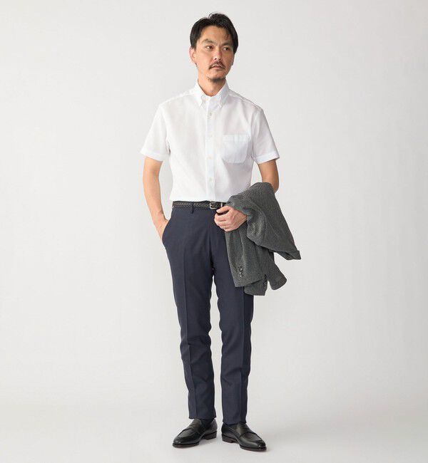 SHIPS「SHIPS:〈接触冷感〉ICE COTTON ワッフル ボタンダウン 半袖 シャツ」|シャツ・ブラウス|