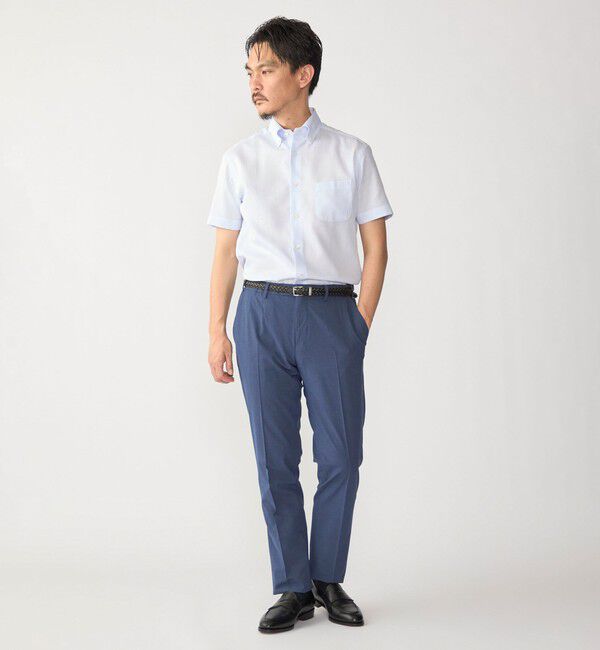 SHIPS「SHIPS:〈接触冷感〉ICE COTTON ワッフル ボタンダウン 半袖 シャツ」|シャツ・ブラウス|
