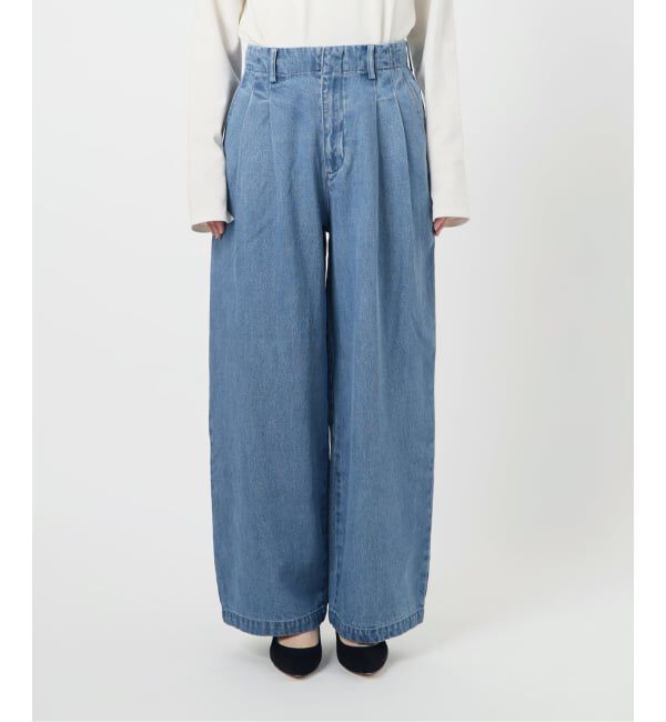 SLOBE IENA「《4サイズ展開/追加》LEDENIM TUCK TROUSERデニム」|デニム|
